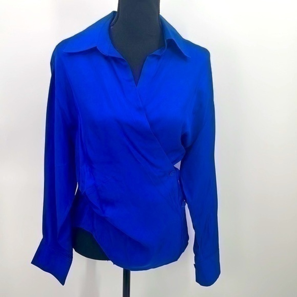 UEC Paris Atlier & Other Stories Royal blue rayon blouse size 4